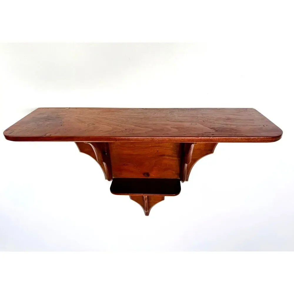 Victorian Folk Wall Shelf with Architectural Corbel Form